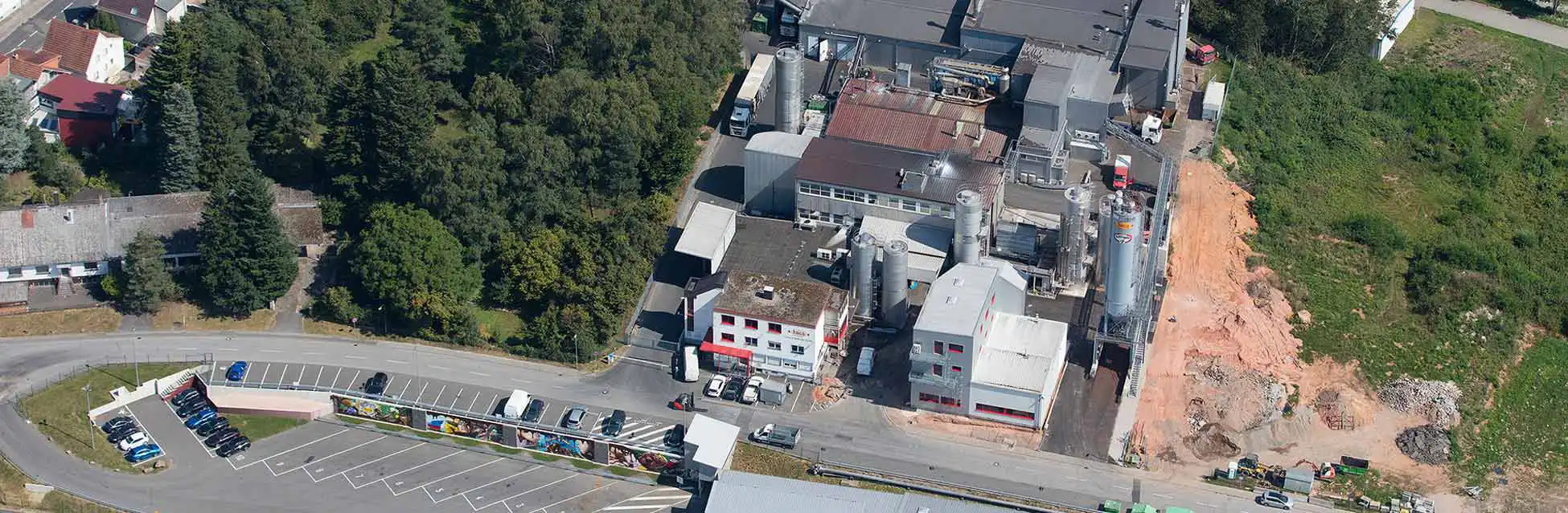 Luftaufnahme von unserem Standort in Bexbach